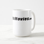 BradsMovies Logo-Design auf einer Kaffeetasse (VorderseiteRechts)