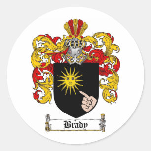 BRADY FAMILIENWAPPEN - BRADY WAPPEN RUNDER AUFKLEBER