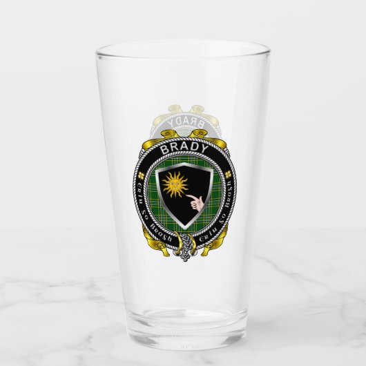 Brady Irish Shield Bierglas Glas (Vorderseite)