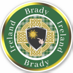 Brady Irish Shield & Celtic Cross Personalisiert Aufkleber