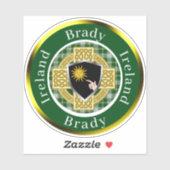 Brady Irish Shield & Celtic Cross Personalisiert Aufkleber (Blatt)