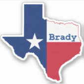 Brady Texas Aufkleber (Vorderseite)