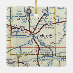 Brady TX 50's Map Keramikornament