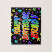 "BRADY" Vorname, Spaß "GLÜCKLICHER GEBURTSTAG" Puzzle (Vertikal)