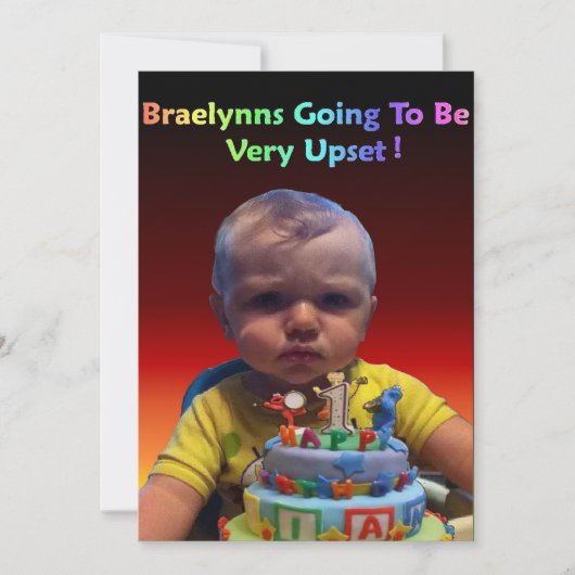 Braelynns 1. Geburtstag Einladung (Vorderseite)