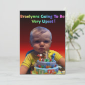 Braelynns 1. Geburtstag Einladung (Stehend Vorderseite)