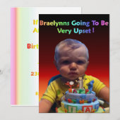 Braelynns 1. Geburtstag Einladung (Vorne/Hinten)