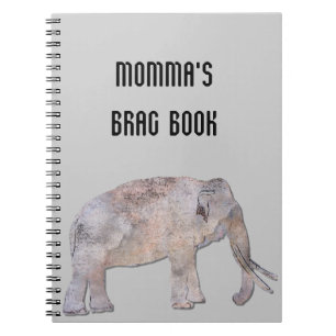 Brag-Buch-Elefant-Foto-Notizbuch MOMMAS Notizblock