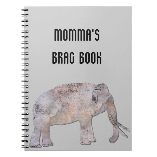 Brag-Buch-Elefant-Foto-Notizbuch MOMMAS Notizblock (Vorderseite)