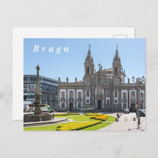 Braga. Aussicht auf das Stadtzentrum. Postkarte (Vorne/Hinten)