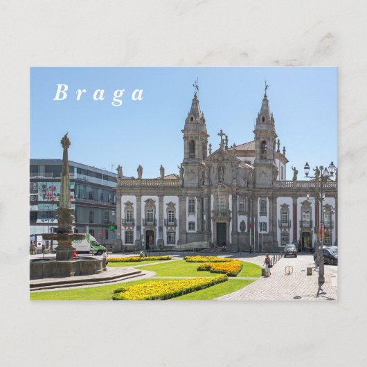 Braga. Aussicht auf das Stadtzentrum. Postkarte (Vorderseite)