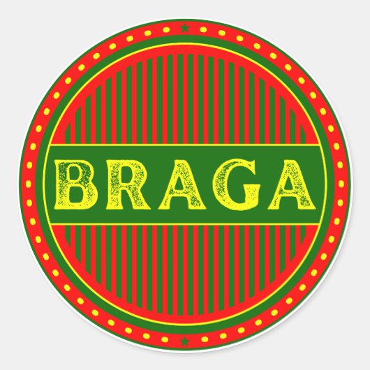 Braga City Pride Emblem – Portuguese Identity Runder Aufkleber (Vorderseite)