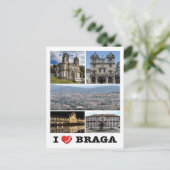 Braga - I Liebe - Portugal - Postkarte (Stehend Vorderseite)