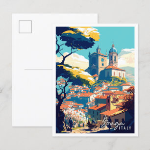 Braga Italy Vintage Illustration Postkarte