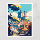 Braga Italy Vintage Illustration Postkarte (Vorderseite)