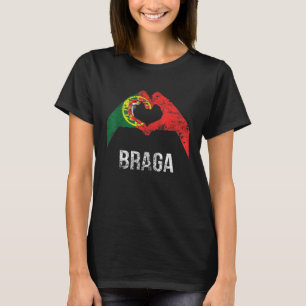 Braga Portugiesische Stadt Retro Portugal Flagge T-Shirt