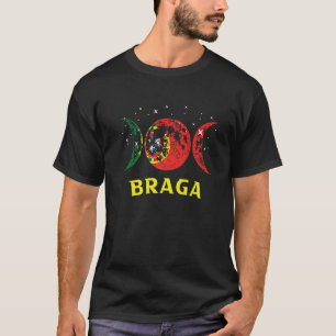 Braga Portugiesische Stadt Retro Portugal Flagge T-Shirt