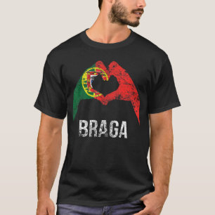 Braga Portugiesische Stadt Vintages Portugal Flagg T-Shirt