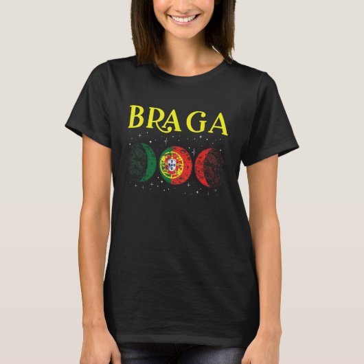 Braga Portuguese City Retro Portugal Flag T-Shirt (Vorderseite)