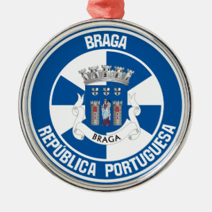 Braga Round Emblem Ornament Aus Metall