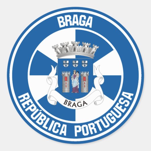 Braga Round Emblem Runder Aufkleber (Vorderseite)