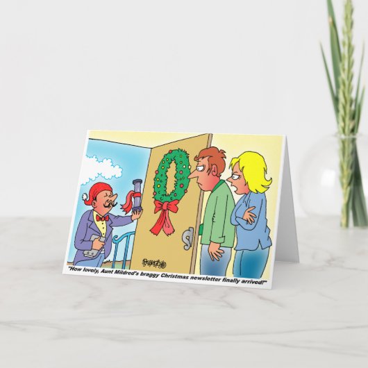 BRAGGY CHRISTMAS NEWSLETTER CARTOON GREETCARD FEIERTAGSKARTE (Vorderseite)
