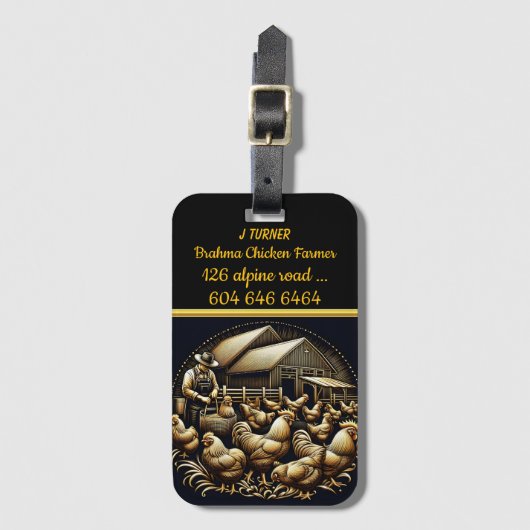 Brahma Bauer mit Schloss bei Dämmerung Gepäckanhänger (Vorderseite Vertikal)