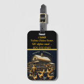 Brahma Chicken Bauer bei Sonnenuntergang mit Vogel Gepäckanhänger (Vorderseite Vertikal)