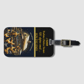 Brahma Chicken Bauer bei Sonnenuntergang mit Vogel Gepäckanhänger (Vorderseite (Horizontal))