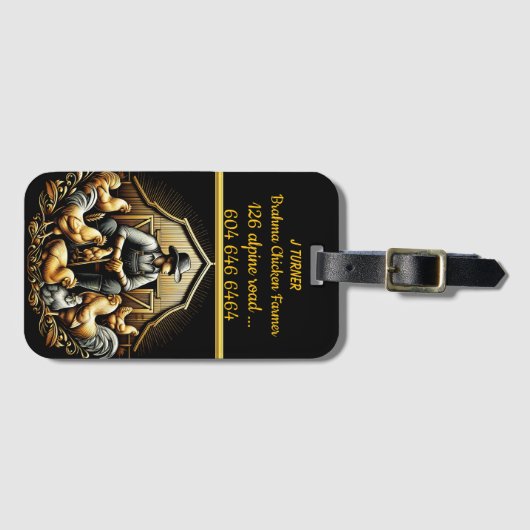 Brahma Chicken Bauer in der Abenddämmerung Gepäckanhänger (Vorderseite (Horizontal))