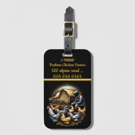 Brahma Chicken Bauer in der Abenddämmerung Gepäckanhänger (Vorderseite Vertikal)