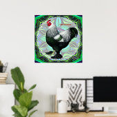 Brahma: Fancy Dark Rooster Poster (Heimbüro)