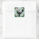Brahma: Fancy Dark Rooster Quadratischer Aufkleber (Tasche)