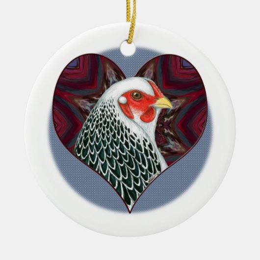 Brahma Hen Heart Keramikornament (Vorne)