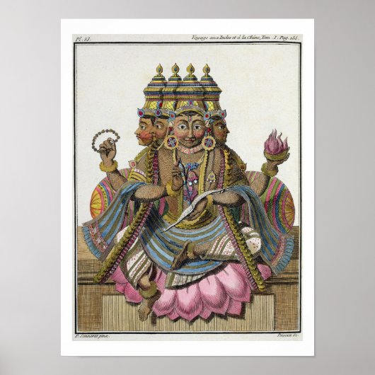 Brahma, hinduistischer Gott der Schöpfung, von 'Vo Poster (Vorne)