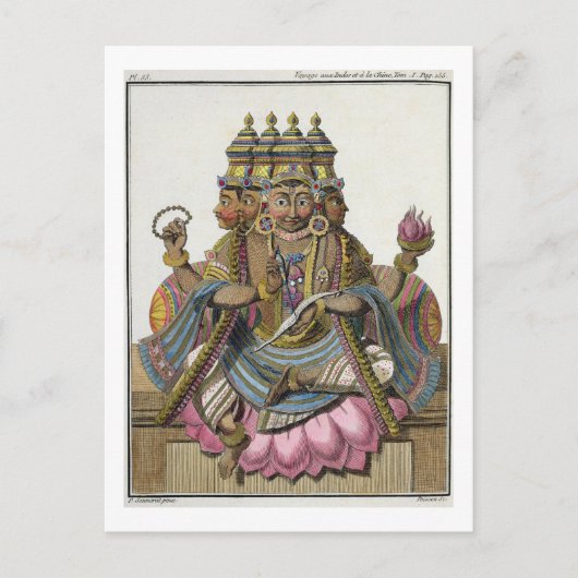 Brahma, hinduistischer Gott der Schöpfung, von 'Vo Postkarte (Vorderseite)