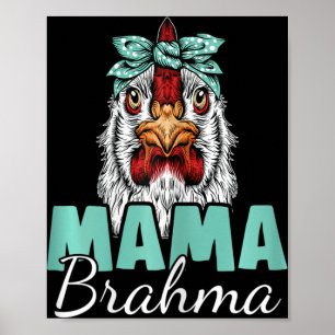 Brahma-Huhn-Mutter Vintage Silkie-Huhn-Mama Poster