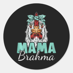 Brahma-Huhn-Mutter Vintage Silkie-Huhn-Mama Runder Aufkleber