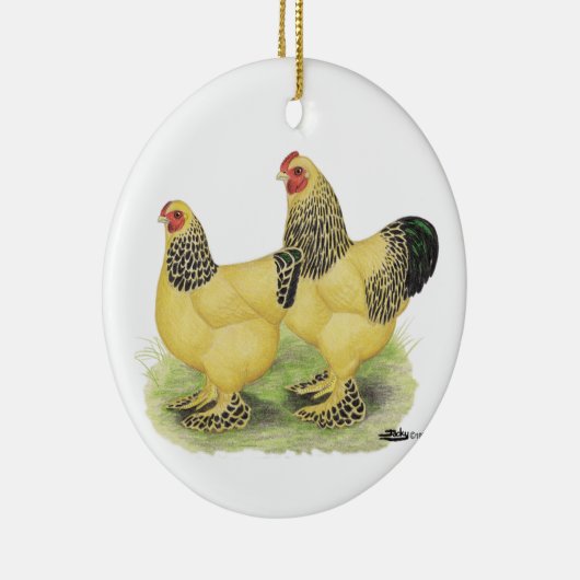 Brahma lederfarbene Paare Keramik Ornament (Rechts)