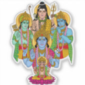 Brahma Vishnu Shiva Ram Krishna Aufkleber (Vorderseite)
