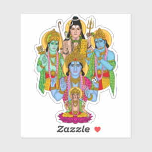 Brahma Vishnu Shiva Ram Krishna Aufkleber