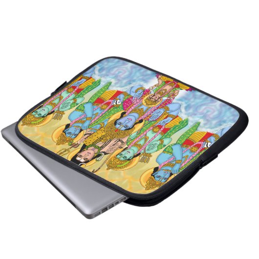 Brahma Vishnu Shiva Ram Krishna Laptop Cover (Vorne Knopf)