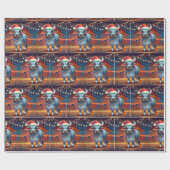 Brahman Bull Stehend von Weihnachten im Scheune Geschenkpapier (Flach)