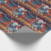 Brahman Bull Stehend von Weihnachten im Scheune Geschenkpapier (Ecke)