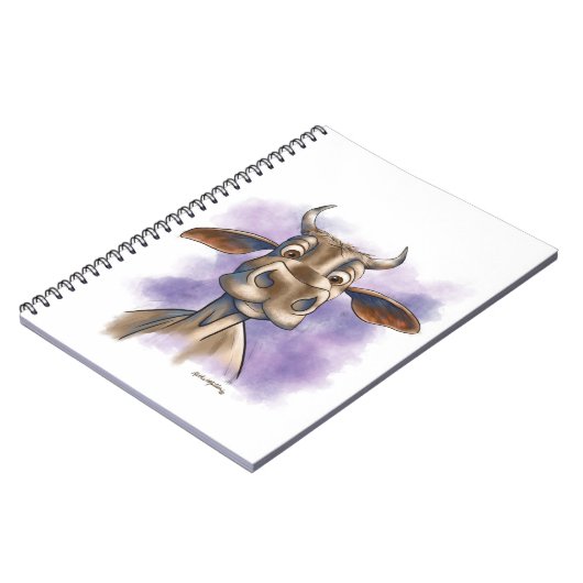 Brahman Cow Cartoon Notizblock (Linke Seite)