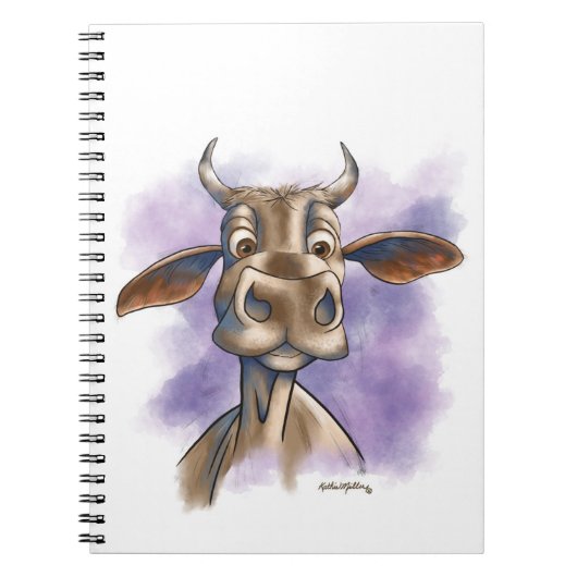 Brahman Cow Cartoon Notizblock (Vorderseite)