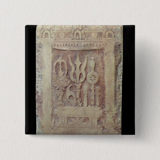 Brahman Stele, der das Trimurti darstellt Button (Vorderseite)