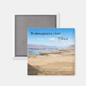 Brahmaputra Fluss und Wüstenlandschaft - Tibet Magnet (Vorderseite/Rückseite)