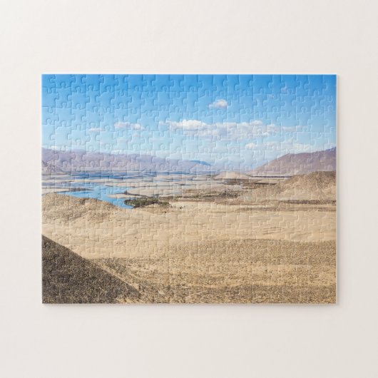 Brahmaputra Fluss und Wüstenlandschaft - Tibet Puzzle (Horizontal)