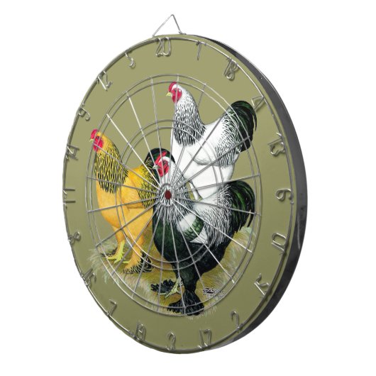 Brahmas Three Roosters Dartscheibe (Vorderseite rechts)